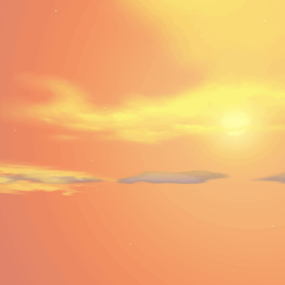 the sky with its cloud deck, rendered